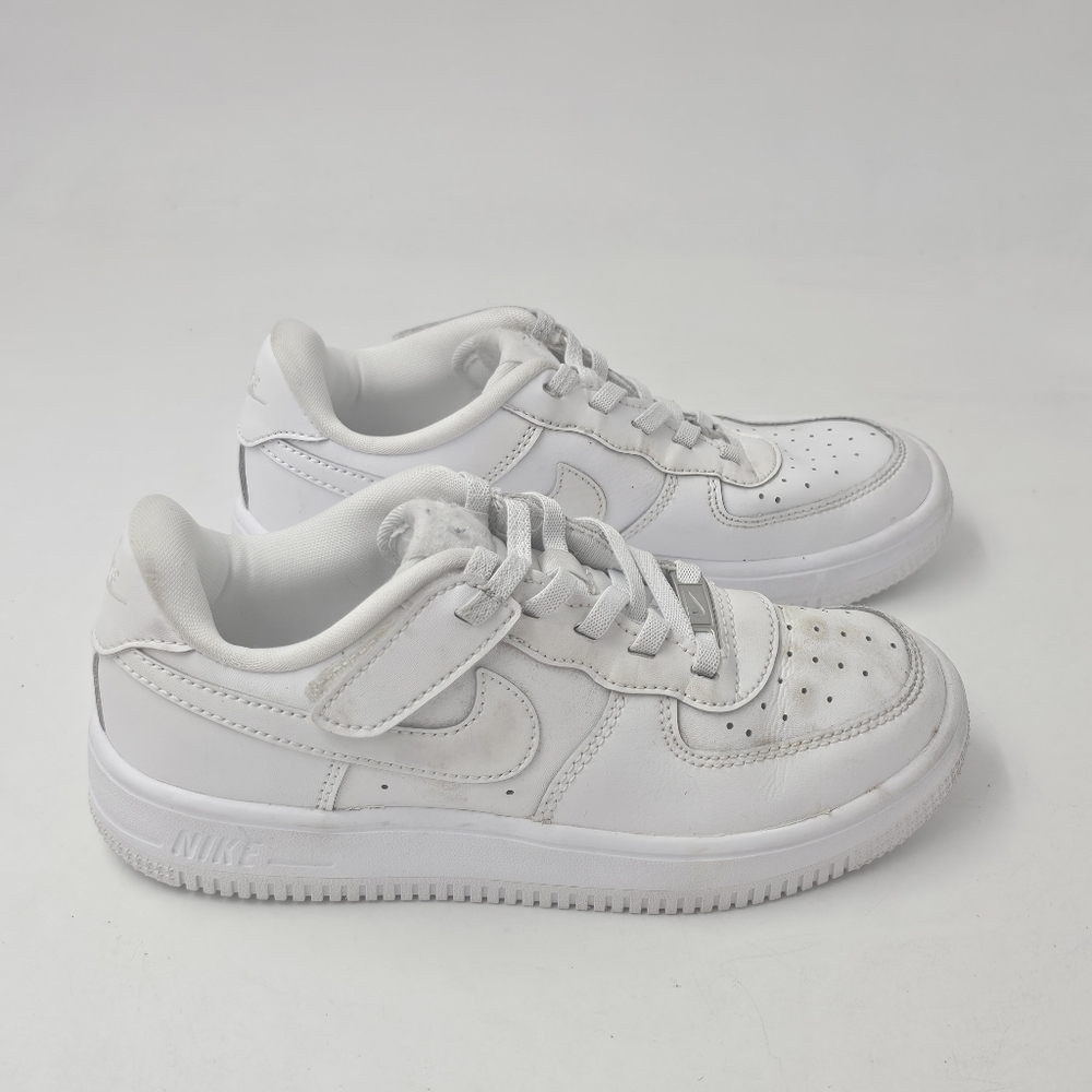 Nike Force 1 Low EasyOn Sneakers Little Kid Triple White Leather Size 1Y - Picture 5 of 9